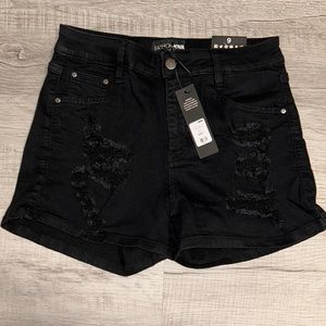Fashion Nova Black Denim Shorts